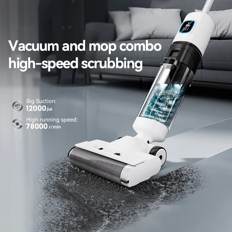 2024 IHomey Self-Cleaning Household Floor Washer Cordless Dry Wet Vacuum Cleaner Wet & Dry Floor Washer Strong Suction