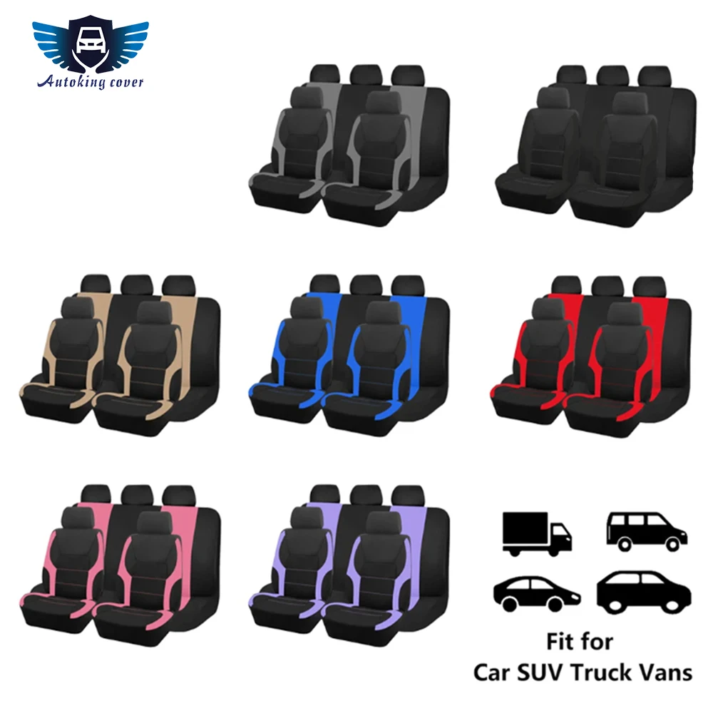 Universal Car Seat Covers Polyester Fabric Fit For Most Car Suv Trick Van Car Accessories Interior Airbag Compatible