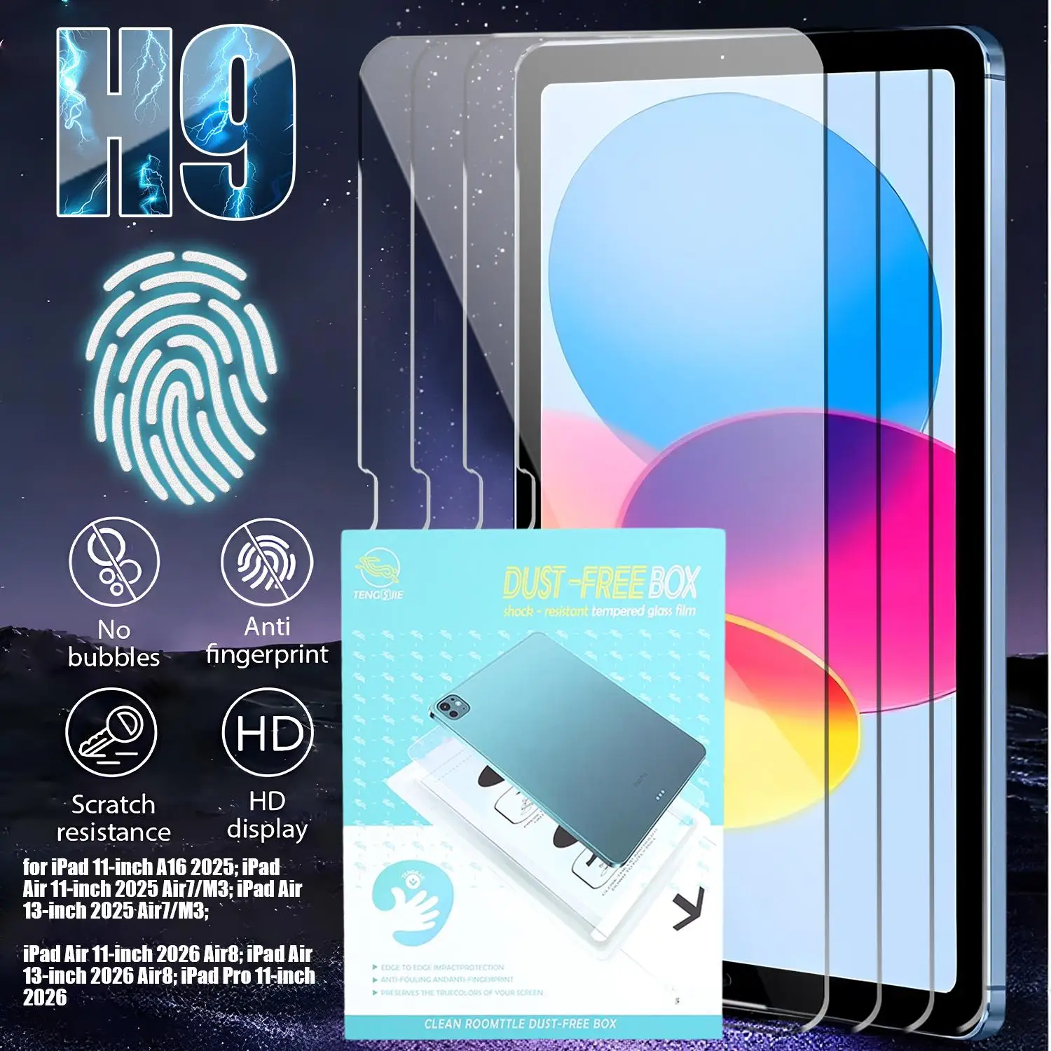 1-2Pcs Easy to Install Screen Protector For IPad Air 13″ 2025 2026 Tempered Glass for IPad Pro 11″ Shatterproof Protective Film