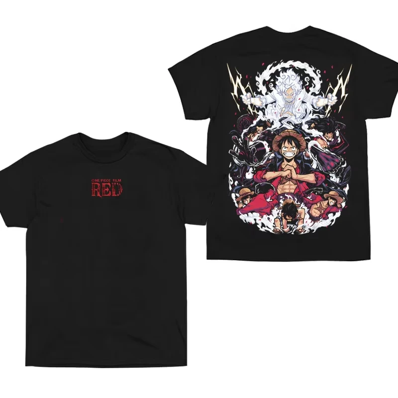 One Piece Luffy Graphic Printed T-shirt Anime Cotton Comfortable 2026 Summer  Relaxing and Comfortable New Cotton Tshirt for Men