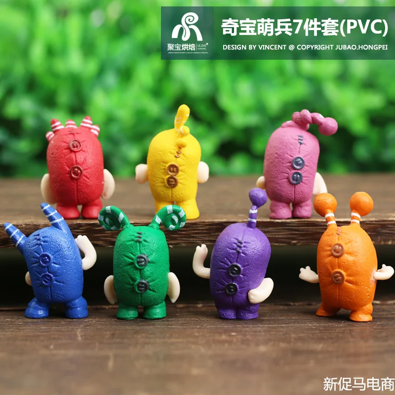 7pcs/set Cute Oddbods Action Figures Toys 4cm