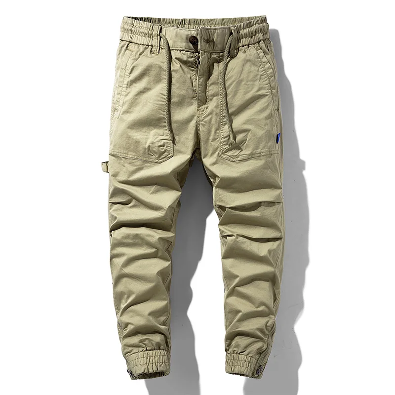 

Повседневная рабочая одежда в японском стиле, длинные свободные брюки, мужские спортивные брюки-карго на открытом воздухе, модные уличные брюки-карго, осенний хлопок