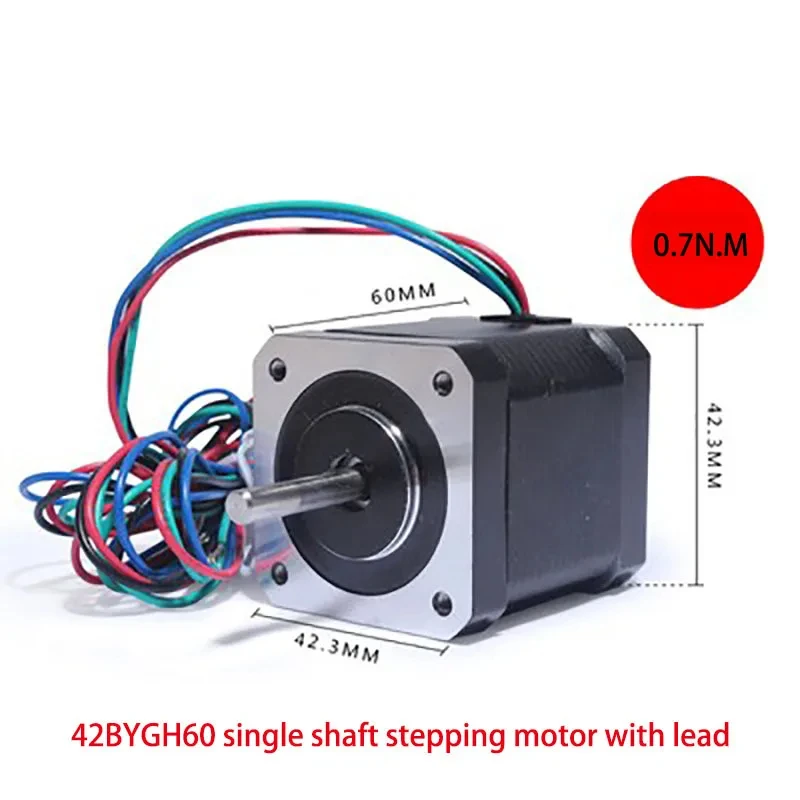 Nema 17 Stepper Motor 42BYGH60 0.7N. M Shaft Diameter 5mm Single Axis Stepping Motor With Lead Wire Durable Step Angle 1.8°