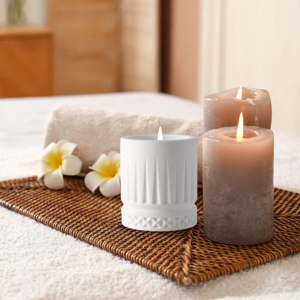 White Metal Candle Container 200ml Aromatherapy Container White Candle Holder Corrosion Resistant Aroma Jar for Home Decoration