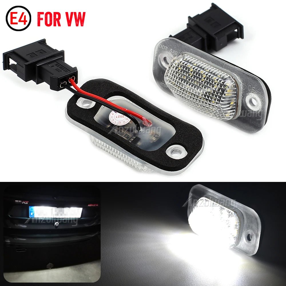 

2Pcs Car LED License Number Plate Light Lamps For Seat Ibiza Cordoba Vario 6K VW Golf 3 Hatchback Cabriolet/Polo MK3 6K