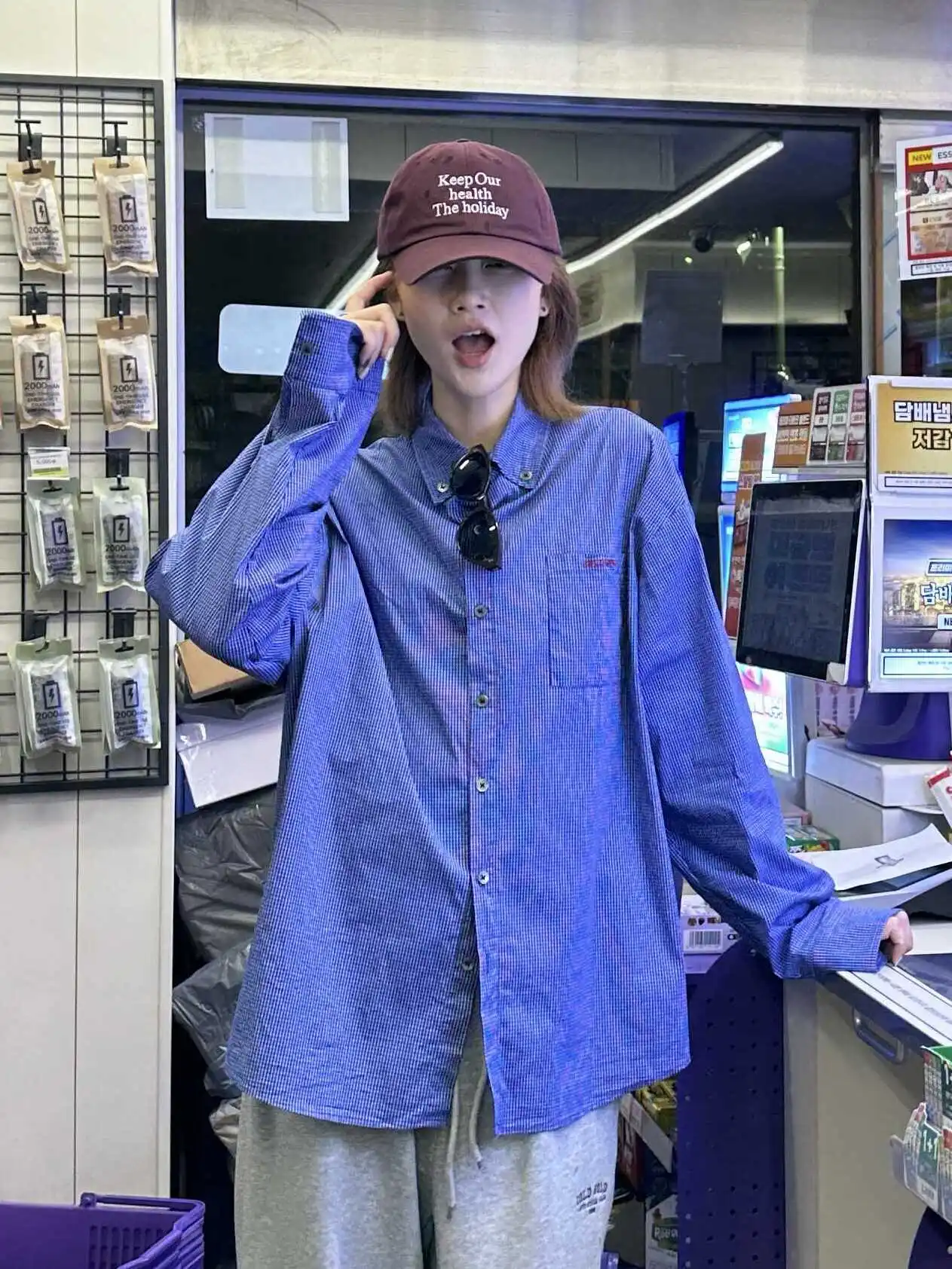 

Классическое корейское пальто Long Sve irt ex в клетку свободного кроя из смеси хлопка, удобное универсальное пальто Lazy Sle