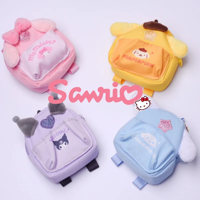 

Sanrio Coin Purse Kawaii Kuromi Melody Cinnamoroll Coin Wallet Mini Backpack Decor Pendant Plush Keychain Stuffed Doll Kids Gift