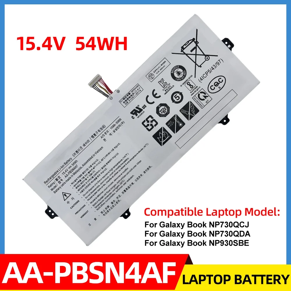 

New AA-PBSN4AF 15.4V 54Wh Original Laptop Battery for Samsung NP950SBE NP930SBE-K01US NP930SBE NP730QCJ 730QCR