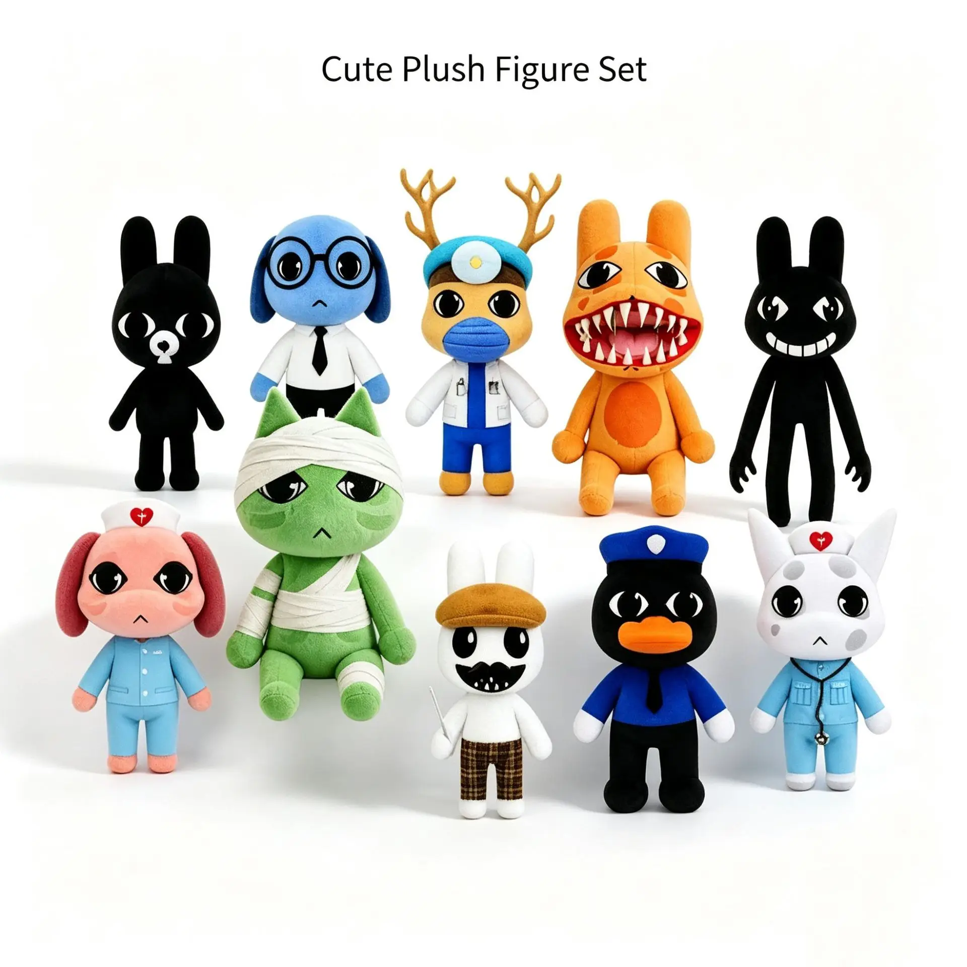 Peluche de l'hôpital des animaux du jeu d'horreur, figurine de dessin animé douce et câline, ornement de collection pour les fans adultes et cadeau de décoration intérieure