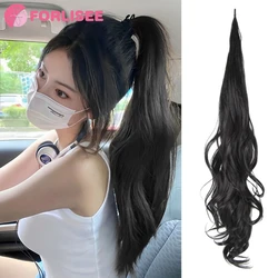 FOR Synthetic PonyTail Long Layered Flexible Wrap Around Fake Tail Hair Extensions Natural Curly Hairpiece For Women