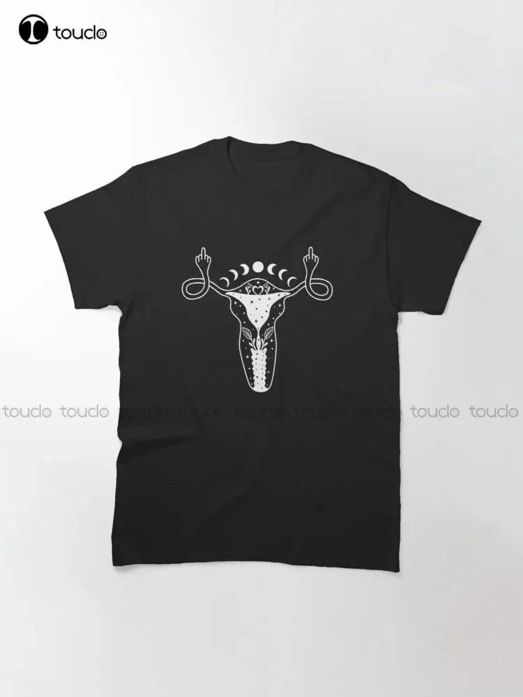 Pro Choice Uterus Middle Finger - Women'S Rights Trending T-Shirt Black Tshirts Shirts For Men Funny Art Streetwear Cartoon Tee