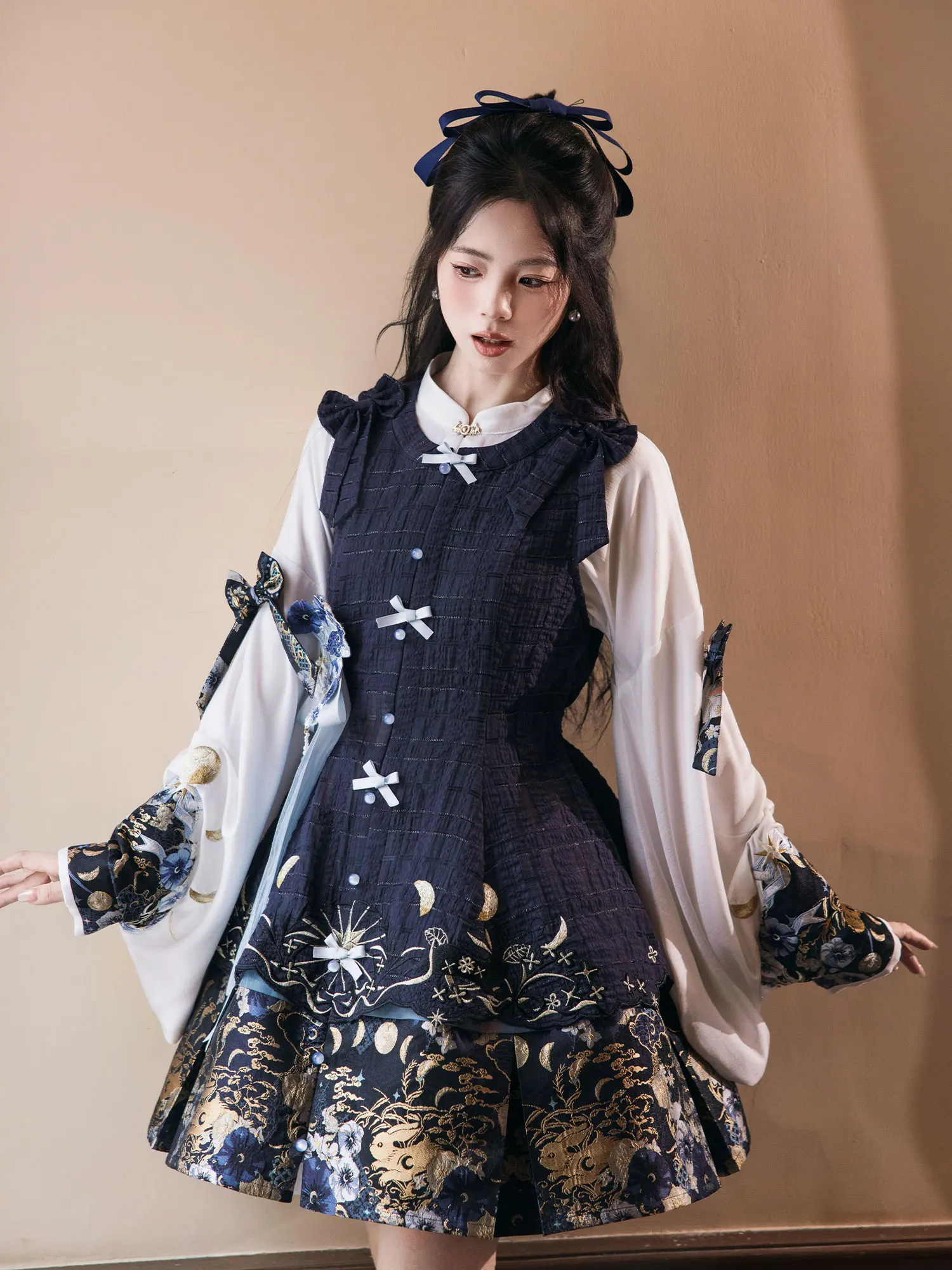 

Loiretta Long Sve Lantern Sve Embroidered Improved Hanfu Dr Women's Faionable Traditional Chinese Clothing