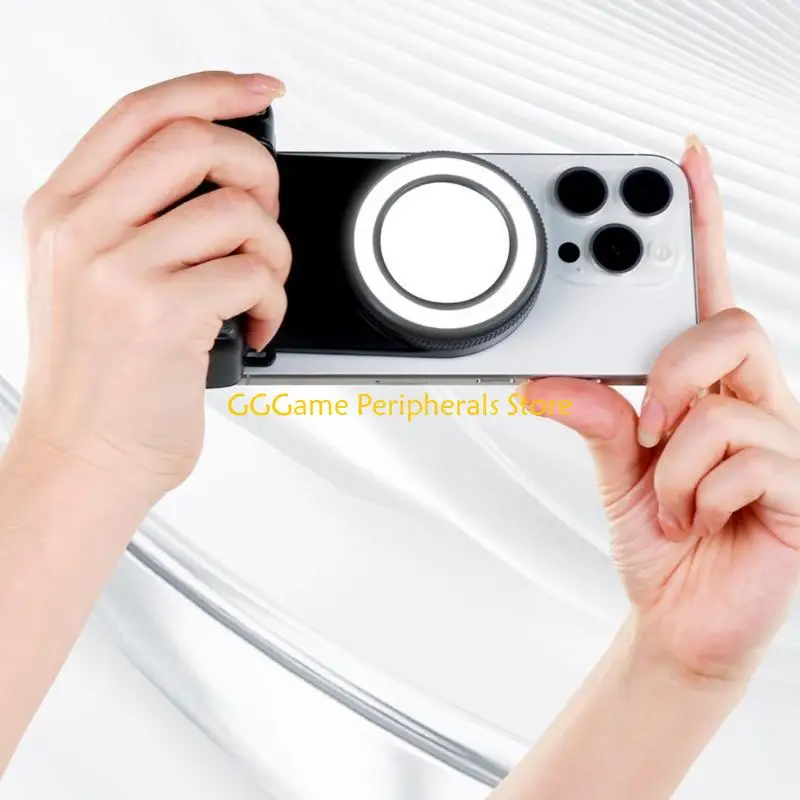 U55B سطوع قابل للتعديل LED ملء ضوء حلقات سيلفي مغناطيسية قابلة للشحن قبضة المفاجئة للهواتف الذكية كاميرا لاسلكية عن بعد