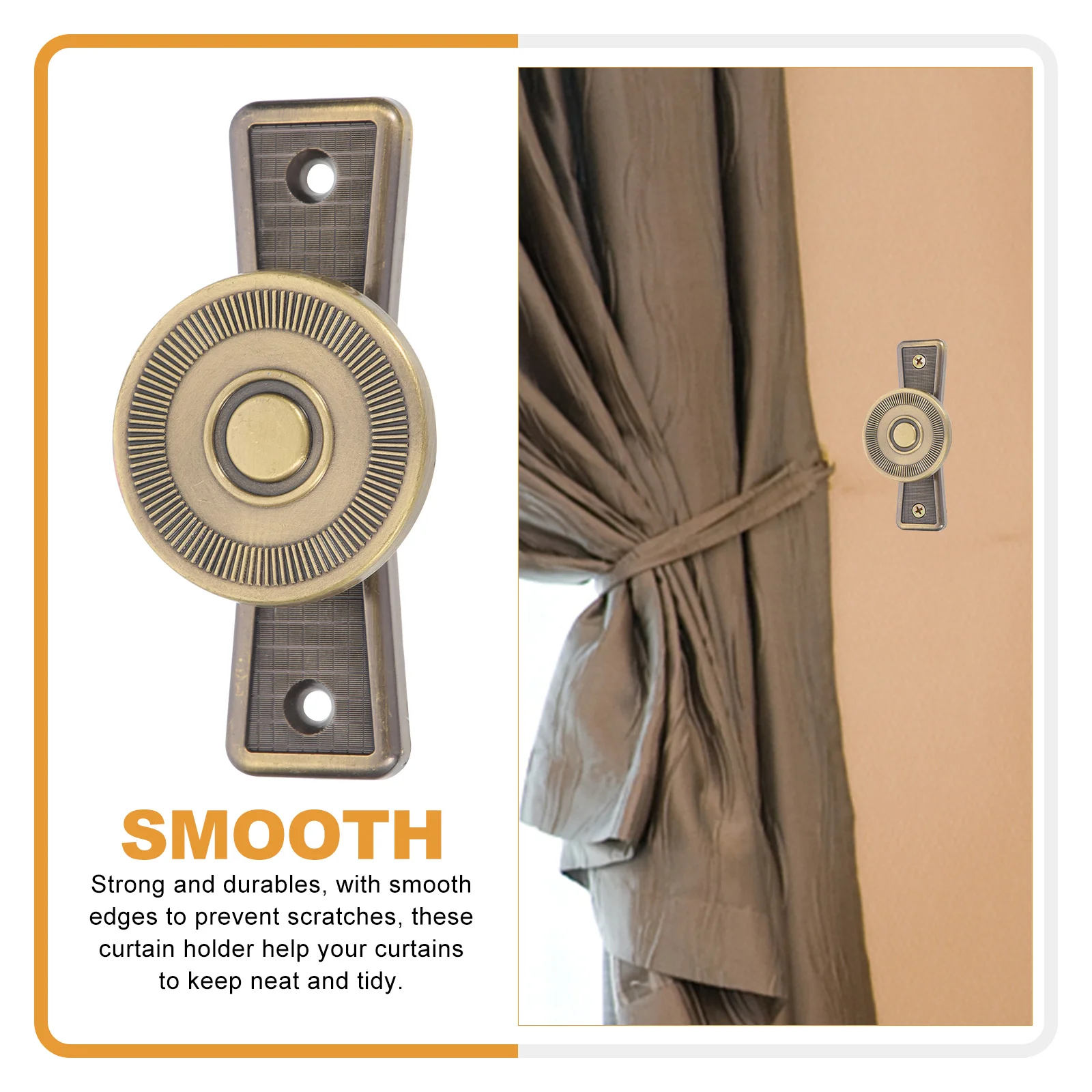 

2Pcs Wall Mounted Curtain Tiebacks Decorative Holdback Hooks for Drapery Curtains Window Hooks Curtain Holdbacks