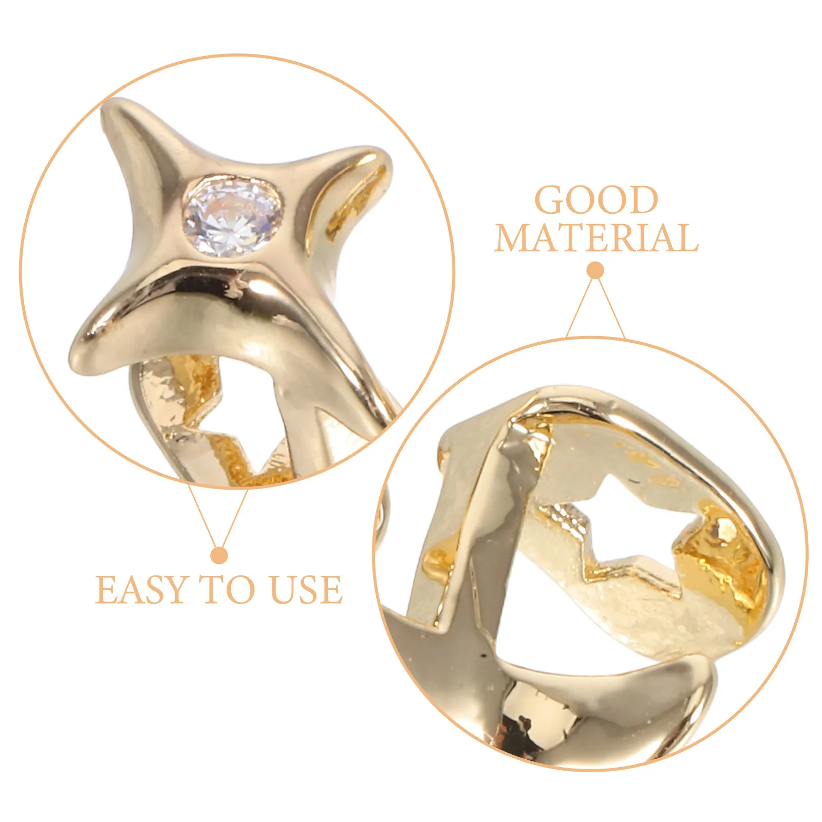 2Pcs Star Design Tooth Cap Lightweight Comfortable Fashion Tooth Jewelry for Trendsetters Daily Wear Special Occasions Teeth