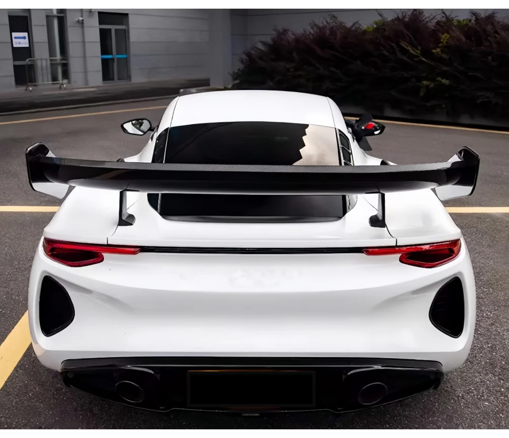 For  Lotus Emira Rear Spoiler Body Kit Features 100% Dry Carbon Fiber G-style Wing and Tail Fins
