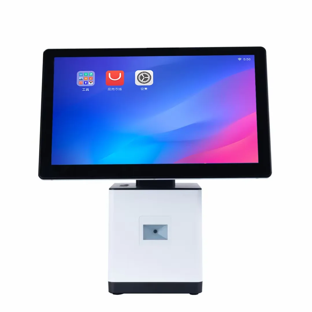 GMS google Play Andoid/windows Dual Screen 15.6 Inch Restaurant Touch Point Single Machine, the Screen Can Be Rotated 90 Degrees
