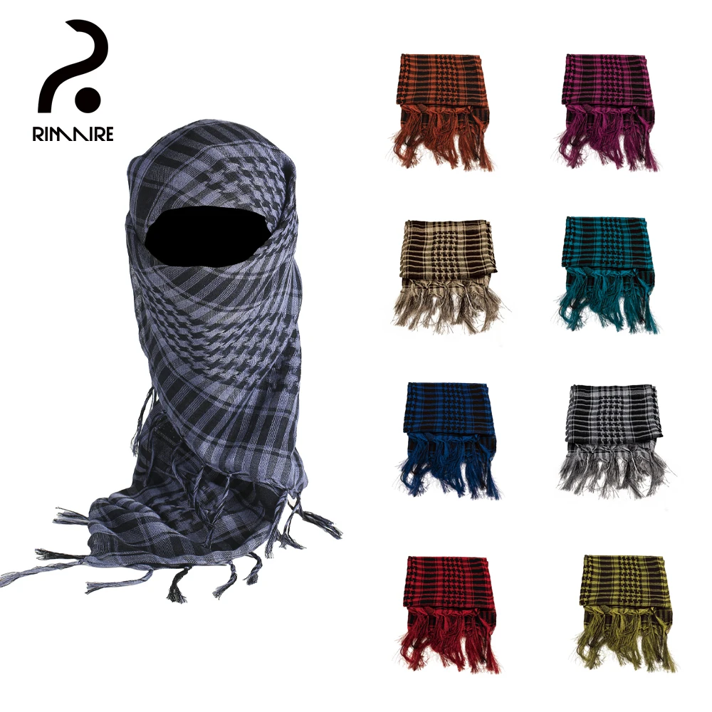 RIMAIRE Polyester Camouflage Printed Muslim Hijabs With Tassels Breathable And Sunshade 95*95cm Size Scarf