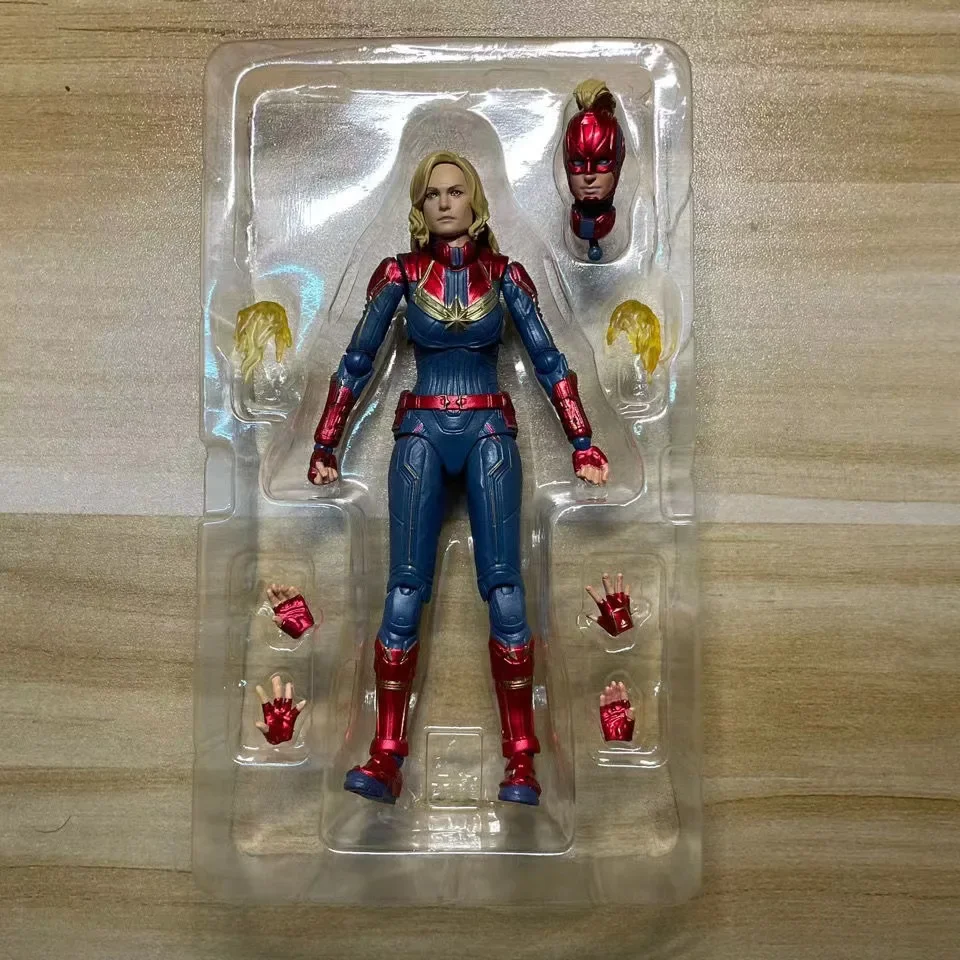 15cm Marvel Marvel Super-Heroes Superwoman Anime Figure Captain Marvel Model Peripherals Anime Action Desktop Decorations Toys