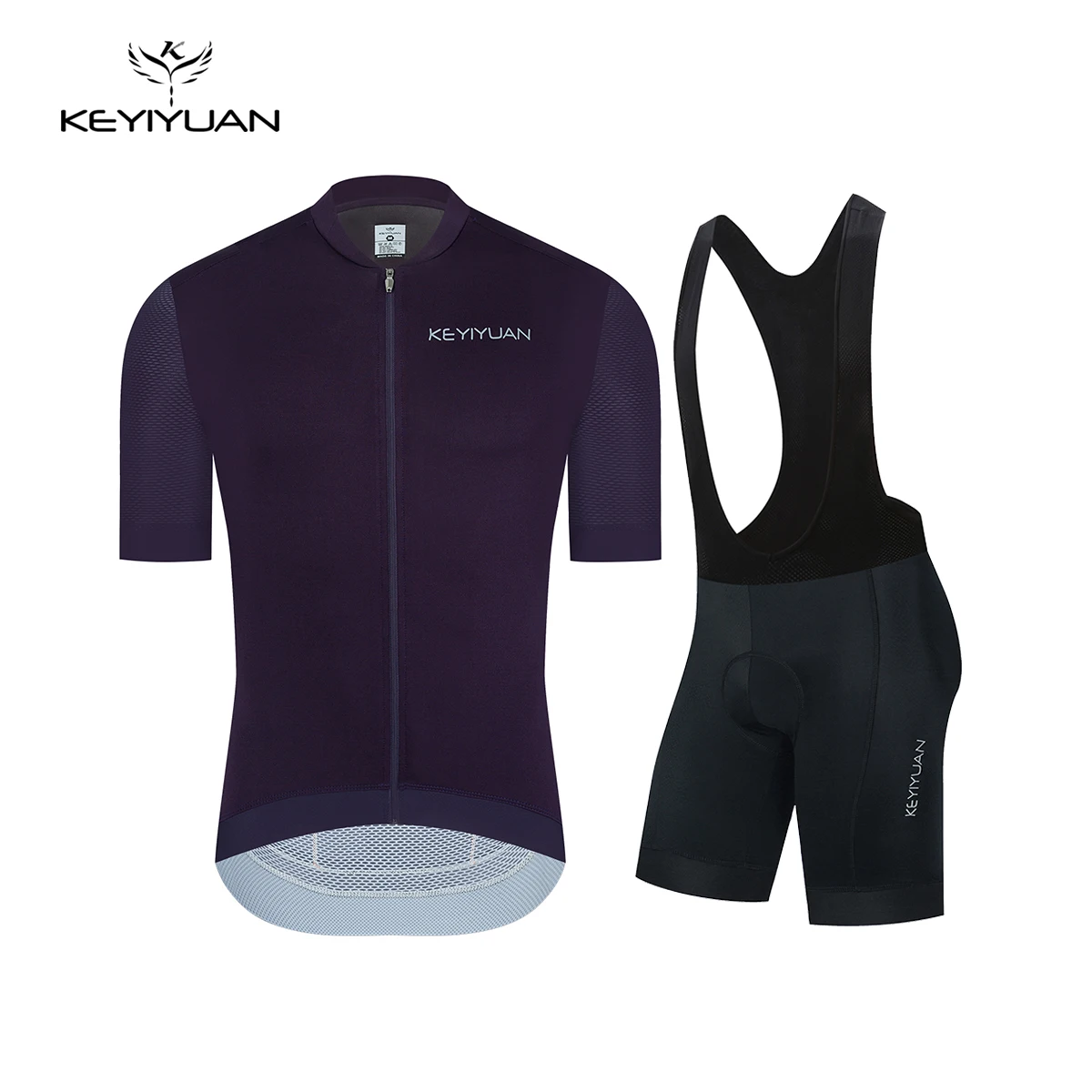 

KEYIYUAN Cycling Jersey Set Short Sleeve Bike Uniform Sports Bicycle Clothing Solid Color Extra Milk Silk Competitive Clothing