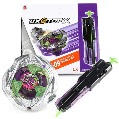 BEY X UX-09 Starter Samurai Saber with Sword Launcher Set Gift Spinning Toy Battle Top