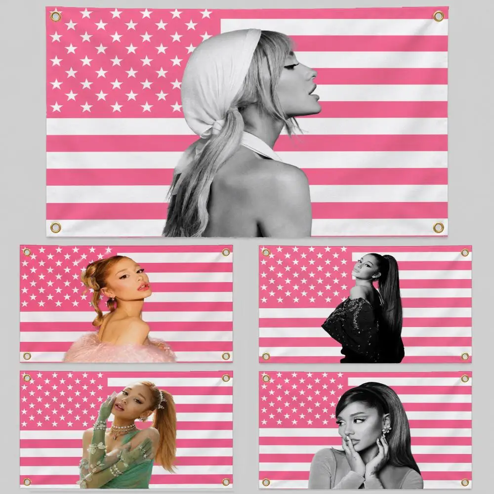 Singer Ariana Grande Ari Arianators Flags Wall Hanging Background Flag Wall Decor Banners for Outdoor Bedroom Dorm Room Decor