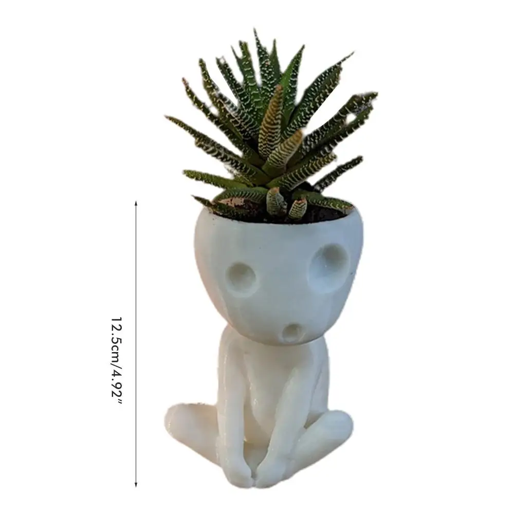 Creative Face Planter Pot Cute Resin Head Succulent Planter Flower Pot With Drain Hole For Home Office Decoration