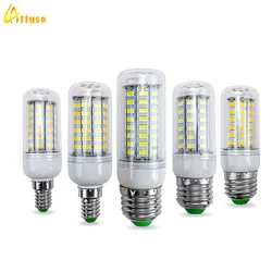 Ampoule LED à économie d'énergie pour la maison, lampes à diode, ampoules de maïs, E14, 220V, 24, 36, 48, 56, 69, 72LED, 5730SMD