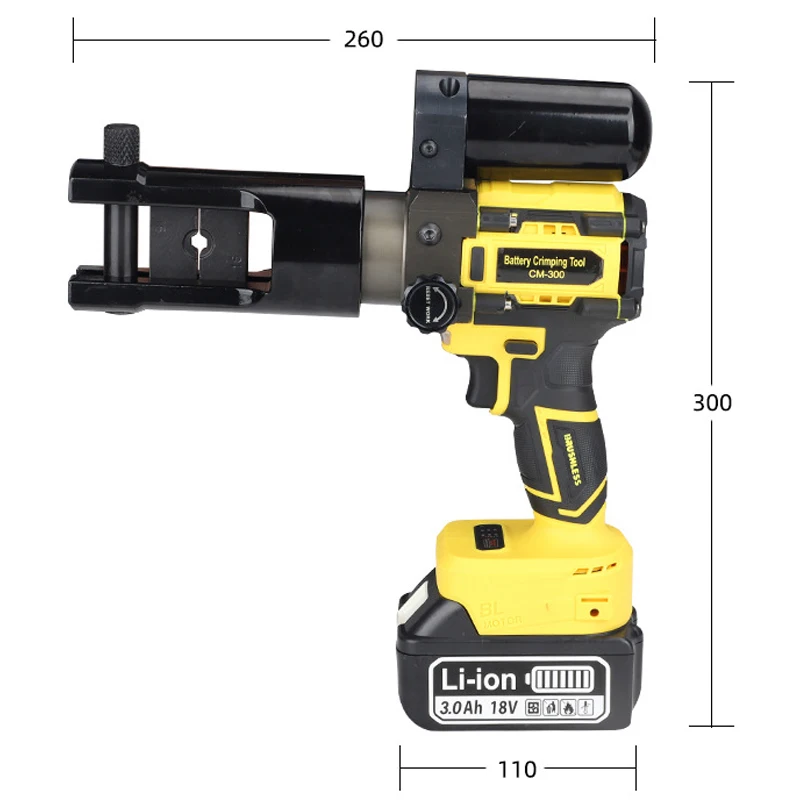 CM-300 Small Portable Electric Hydraulic Crimping Pliers Lithium Battery Copper Aluminum Terminal Charging Crimping Electricians