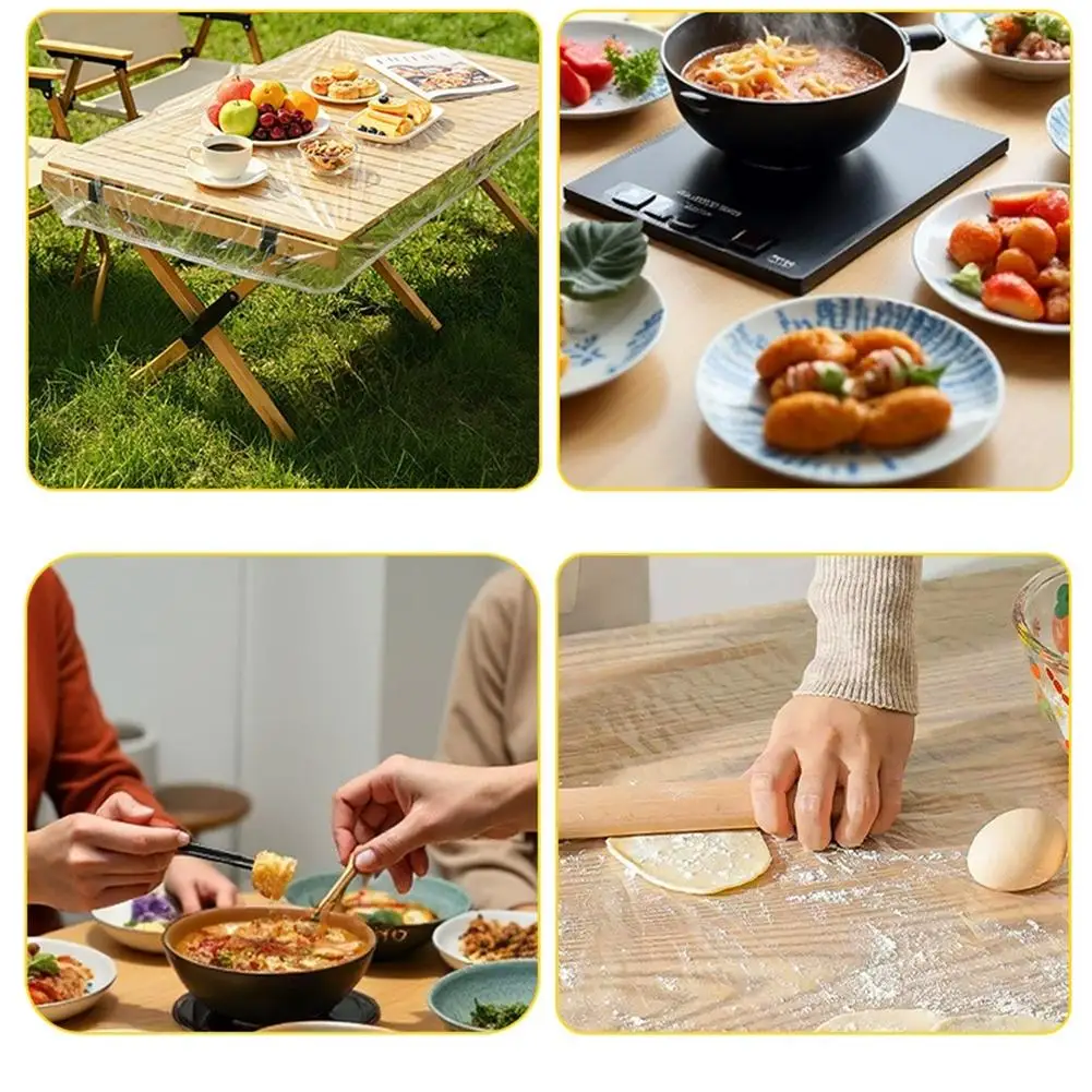 10 Stück wasserdichte Einweg-Tischdecke mit elastischem Rand, Tischdecke für Picknick, Camping, Outdoor-Partyzubehör – Detail 15