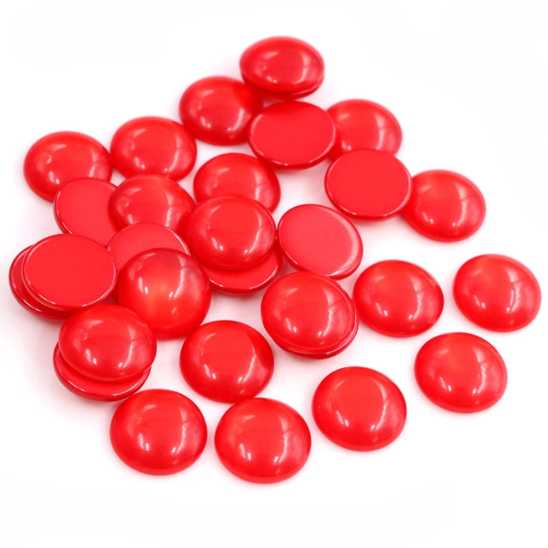 New Fashion 40pcs 12mm Red Color Flat back Resin Cabochons Cameo  G6-31