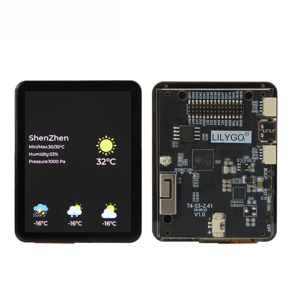 

T4-S3 ESP32-S3 2.41-inch AMOLED Touch Screen WiFi Bluetooth Qwiic Dock