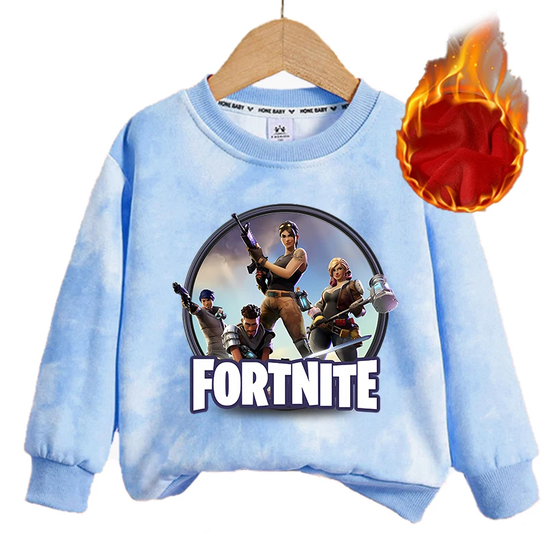 

Fortnites Children Tie-dyed Sweatshirt Hot Game Boy Girl Winter Sportswear Long Sleeve Pullover Tops Cartoon Print Kids Clothes