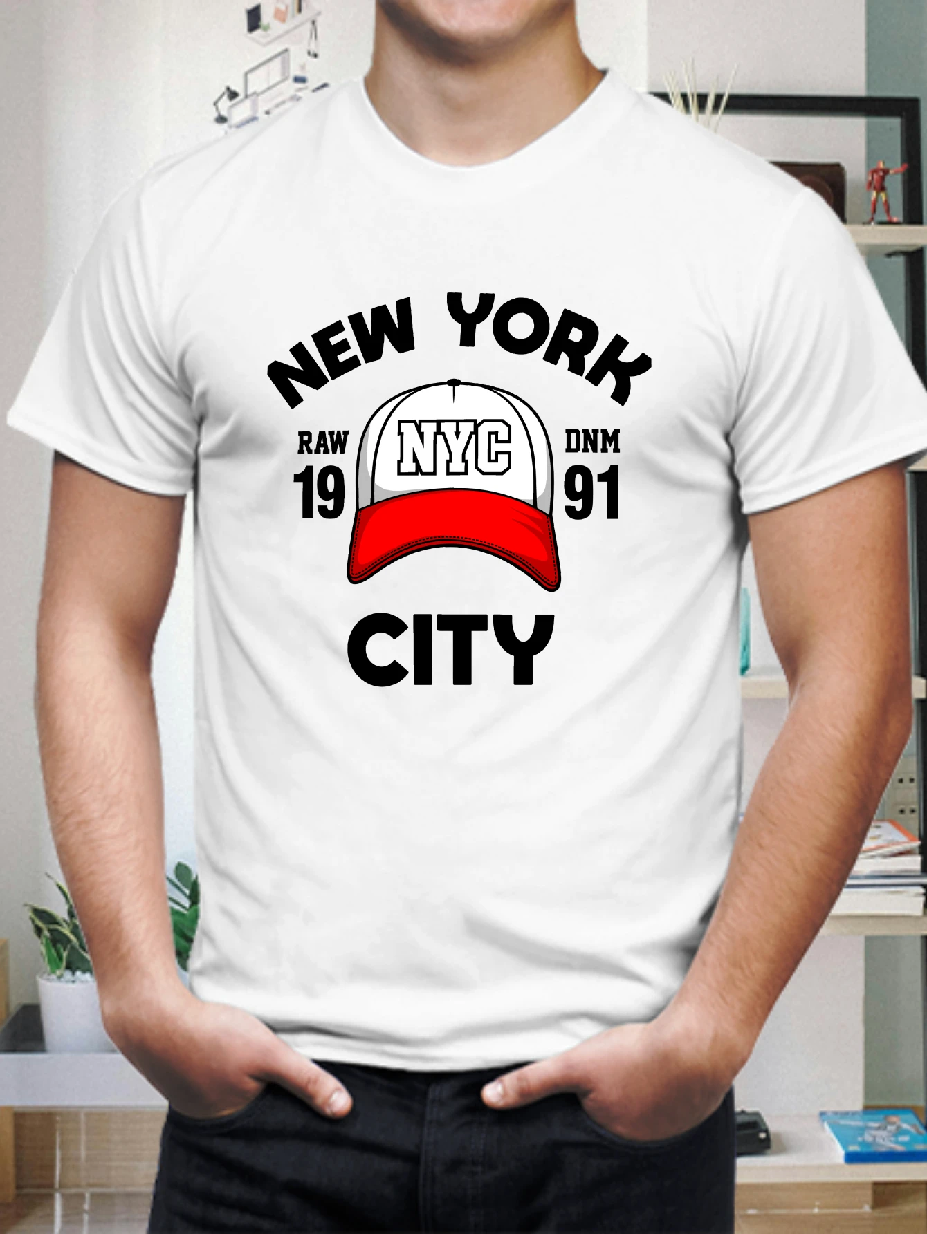 

Мужская футболка 2025: Спортивный топ для бега, базовый, с графическим принтом, 100% хлопок, короткий рукав, однотонный, в стиле Y2K, летний