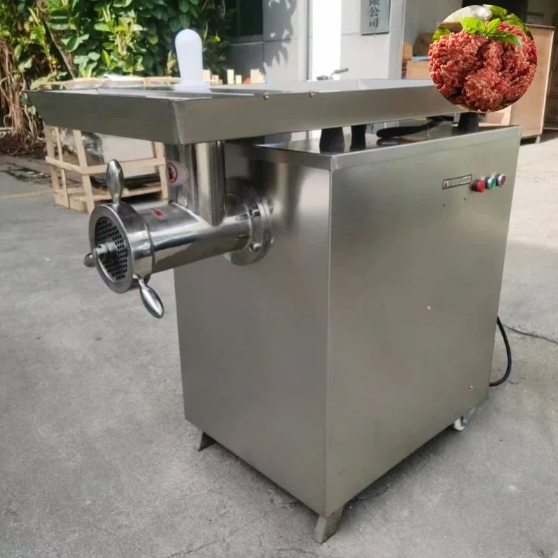 

High-grade commercial-grade stainless steel industrial meat grinder, for food processing in professional butchers