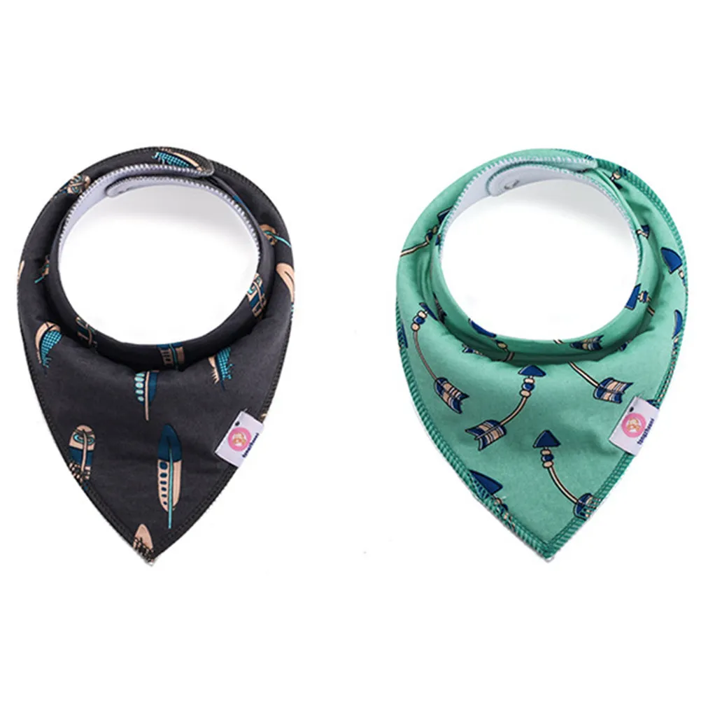 

4 Pcs Absorbent Bibs for Drooling Baby with Food Catcher Apron Babies Eating Cotton Feeding Cloth Bandana