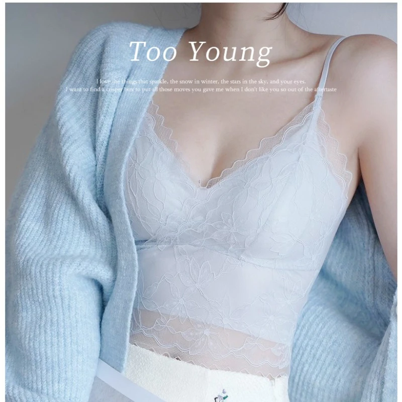 

New Women's Lace Bras Top Comfortable Bralette Solid Color Sexy Underwear Female Hollow Out Wireless Lingerie Seamless Bra