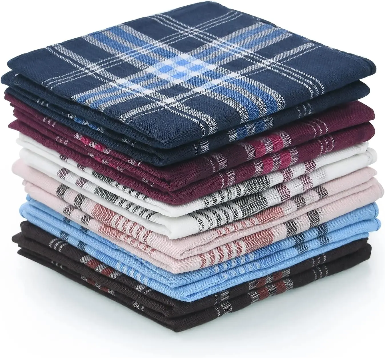 

12 Pack Cotton Handkerchiefs for Men Women, White Pocket Square Hankies