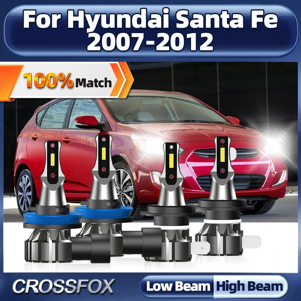

LED Headlight Bulbs 240W Canbus No Error Car Lights 6000K White Plug And Play For Hyundai Santa Fe 2007 2008 2009 2010 2011 2012