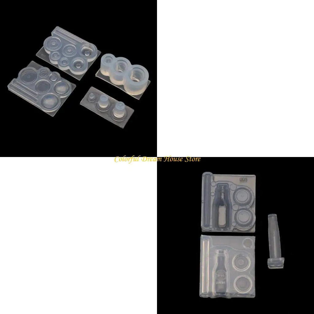 

Handmade Mini Hollow Milk Bottles Cup Straw Silicone Resin Molds Craft Tools