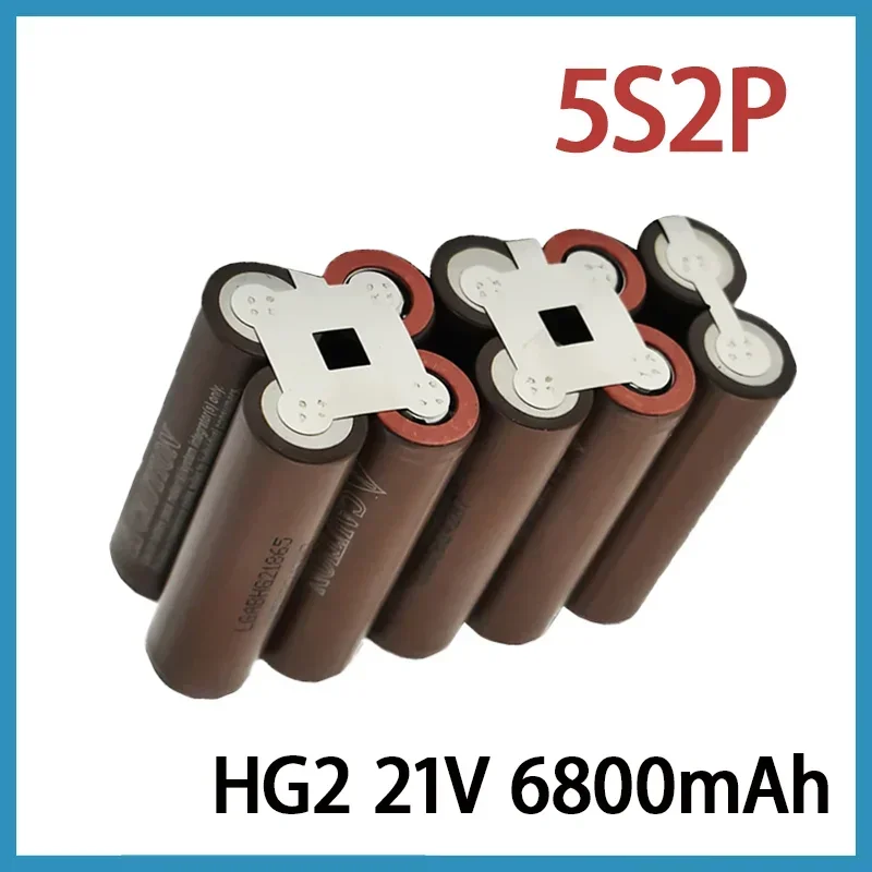 New 2S1P 3S2P 4S1P 4S2P 5S1P 5S2P 18650 HG2 Battery Pack Welding 3400mAh/680mAh 7.4V to 25.2