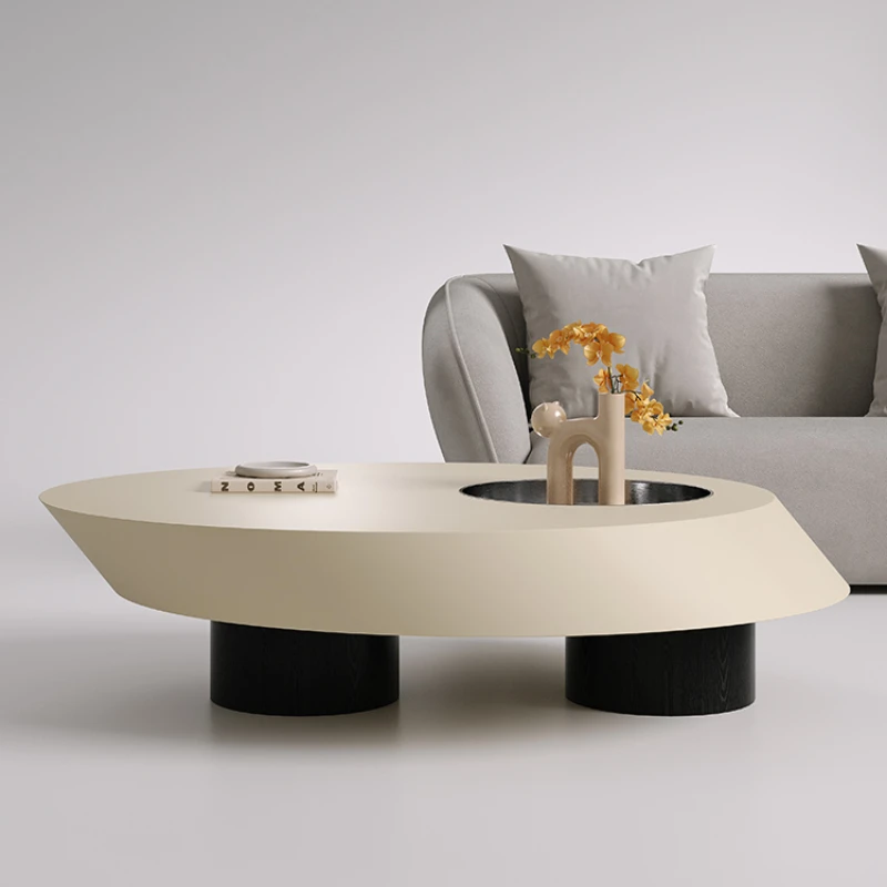 

Italian minimalist slate small apartment living room coffee table combination