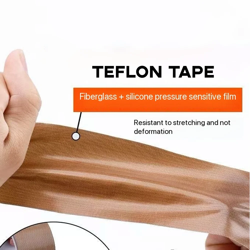 High Temperature Resistance Tape 300° C PTFE Cloth Heat Insulation Adhesive Sealing Machine Self-adhesive Waterproof Tapes Roll