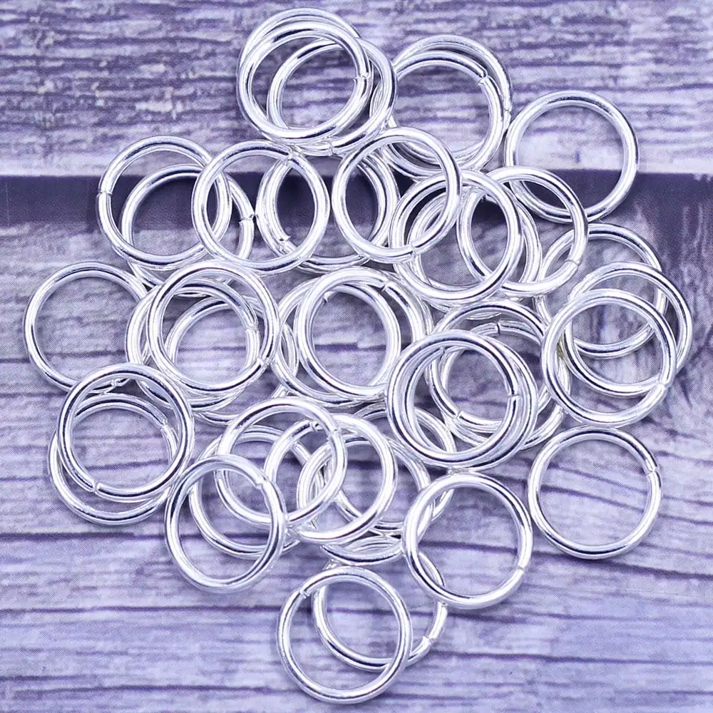1000Pcs Open Jump Rings Alloy Round Silver Plated Jewelry DIY Findings 10mm Dia.
