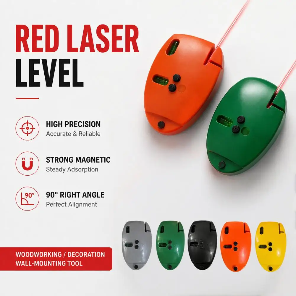 Niveau laser 90 degrés, niveau électronique à infrarouge, haute précision, longue portée, outil de nivellement mural, alimenté par batterie, portable, mesure