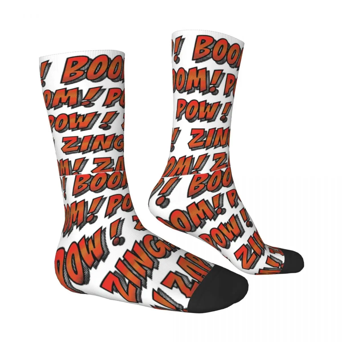 Zap! Zing! Boom! Pow! Comic Book Lover Unisex Winter Socks Running Happy Socks street style Crazy Sock