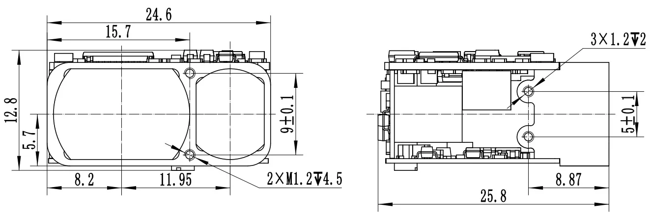 Miniature 1500-meter laser ranging module, outdoor 1.5-kilometer unmanned aerial vehicle (UAV) gimbal ranging sensor