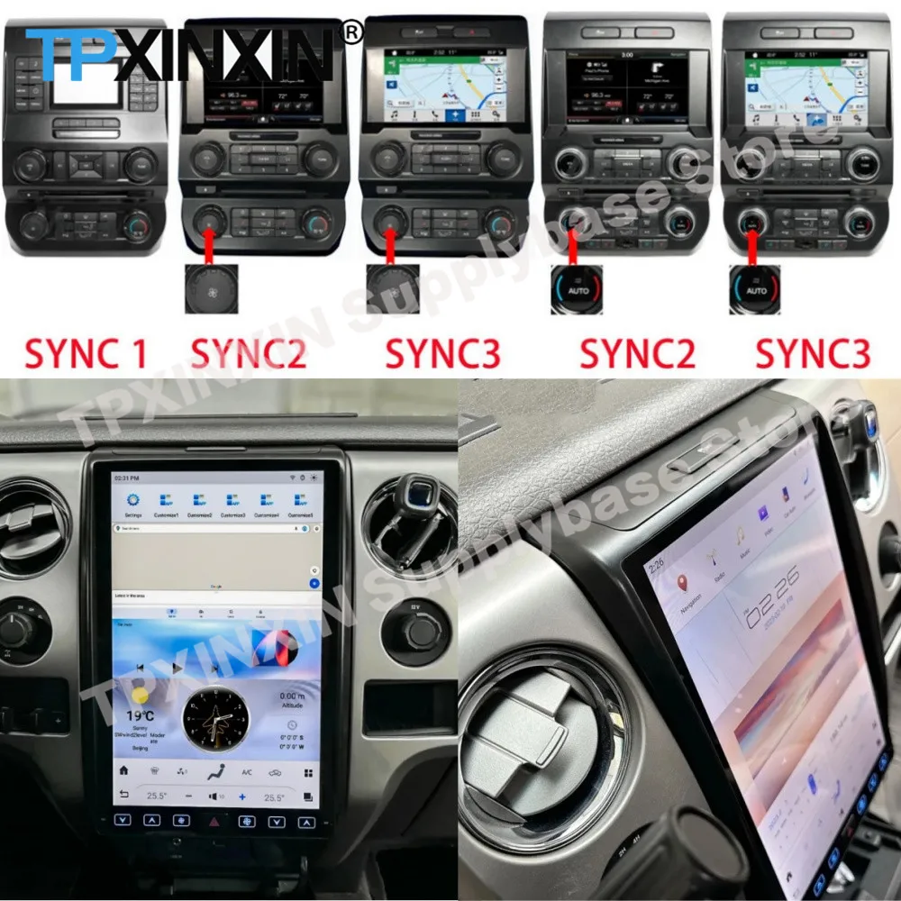 SYNC 1 SYNC 2 SYNC 3 Android 13 For Ford F150 Raptor 2009-2014 Car Radio GPS Navigation Multimedia Auto Carplay 128GB Head Unit