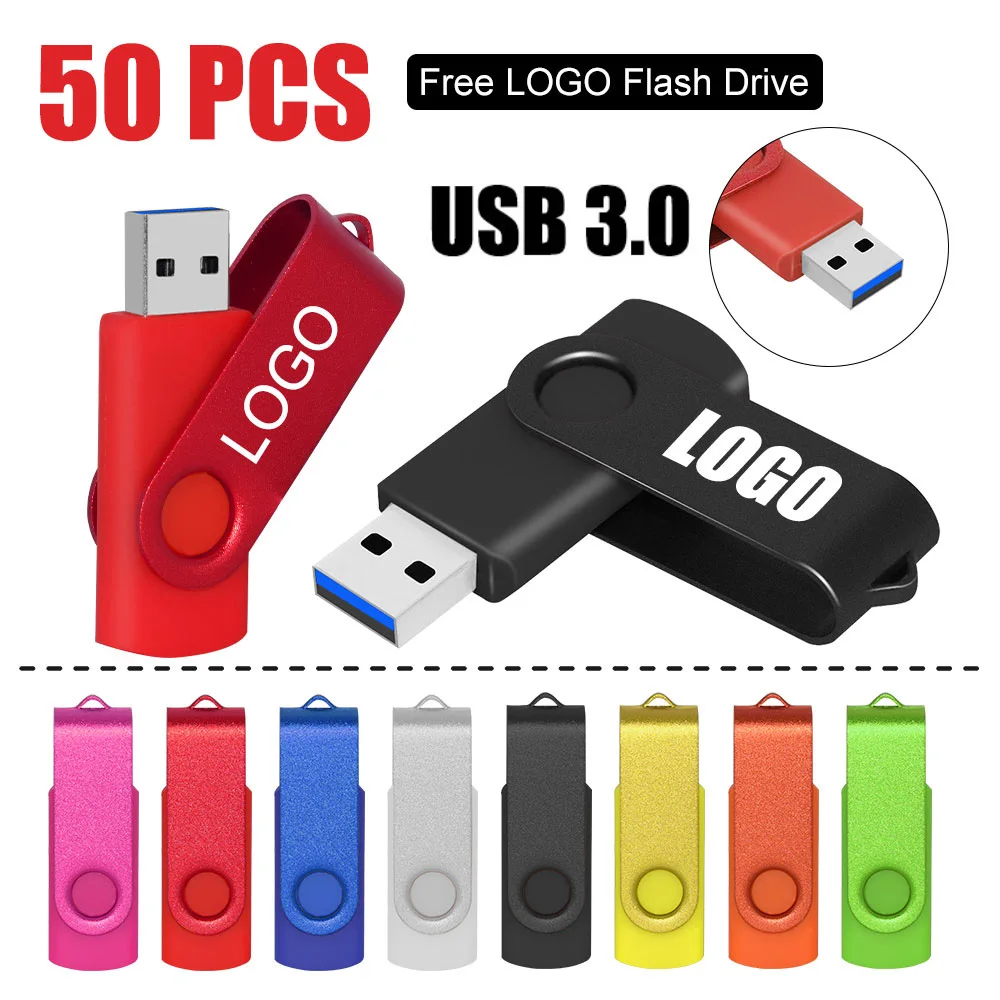 

50 шт. USB-флешка, оптовая продажа, индивидуальный логотип, подарок, большой палец, красочный металлический флэш-накопитель, 3,0 1 ГБ, 2 ГБ, 4 ГБ, 8 ГБ, 16 ГБ, 32 ГБ, 64 ГБ