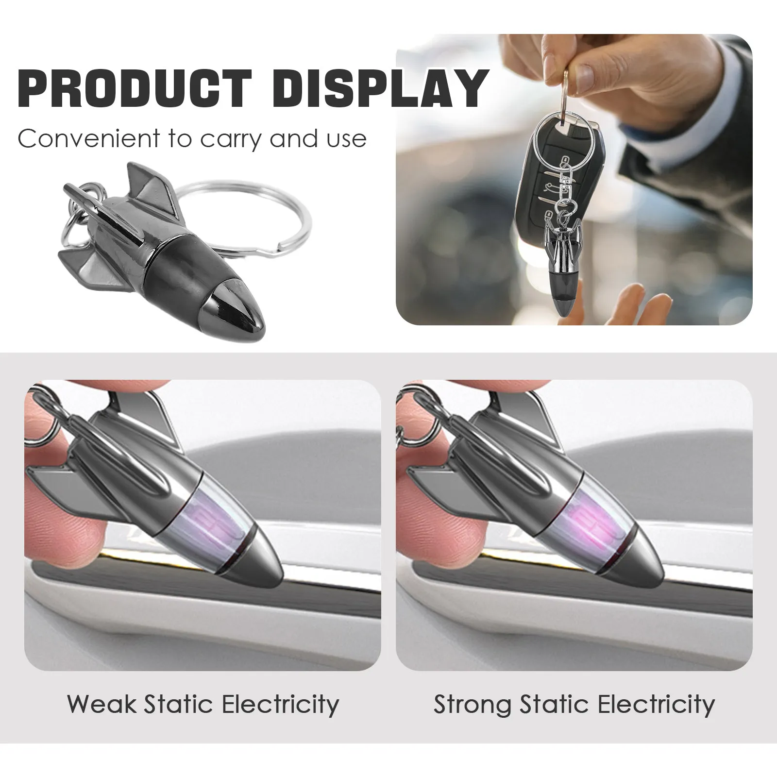 Plastic Static Electricity Discharger Keychain Anti-Static Tool for Car Doors and Body Shock Prevention Portable Winter Use